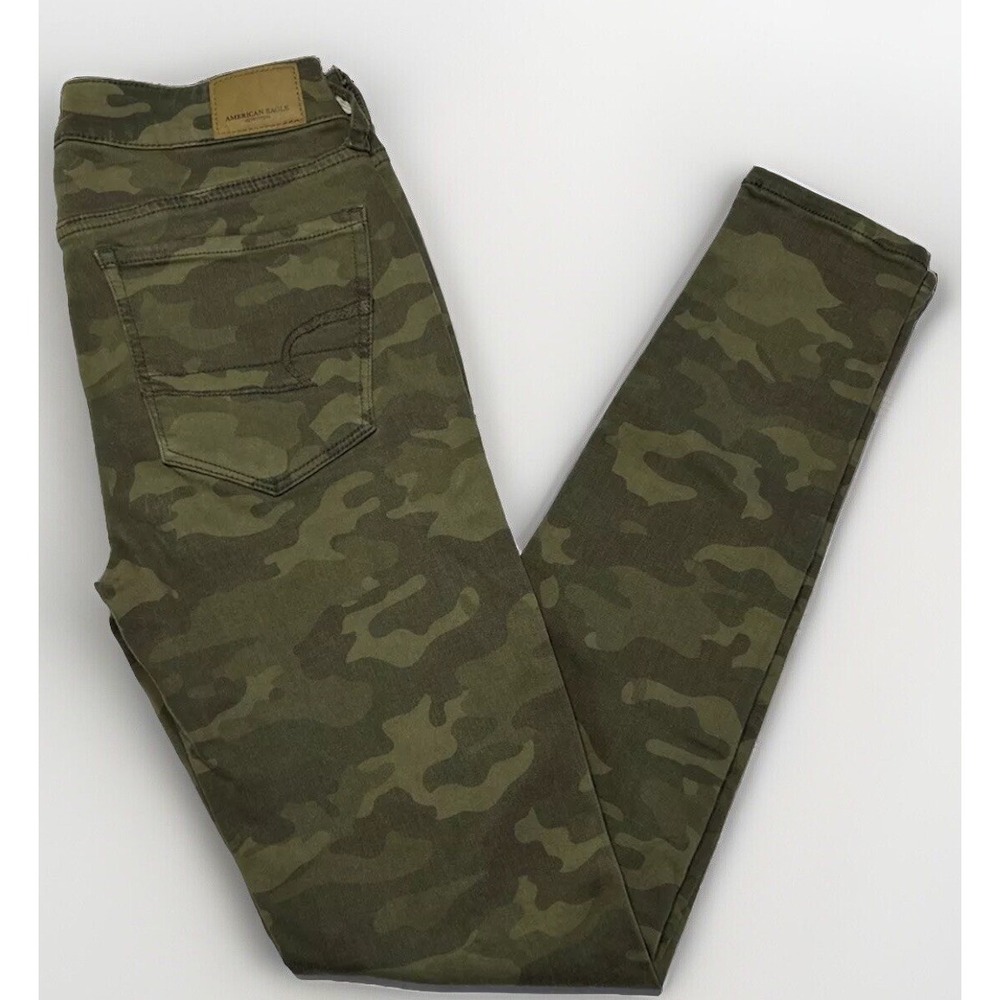 AMERICAN EAGLE Women's Camouflage Jegging Jeans Pants Sz 4 EC SUPER STRETCH X